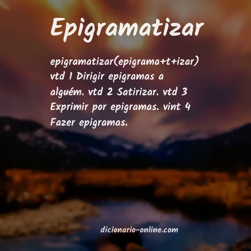 Significado de epigramatizar