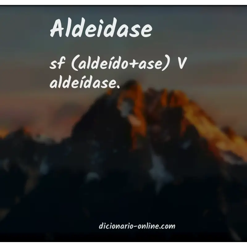 Significado de aldeidase