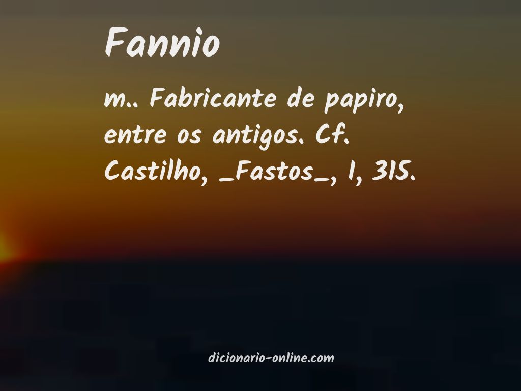 Significado de fannio