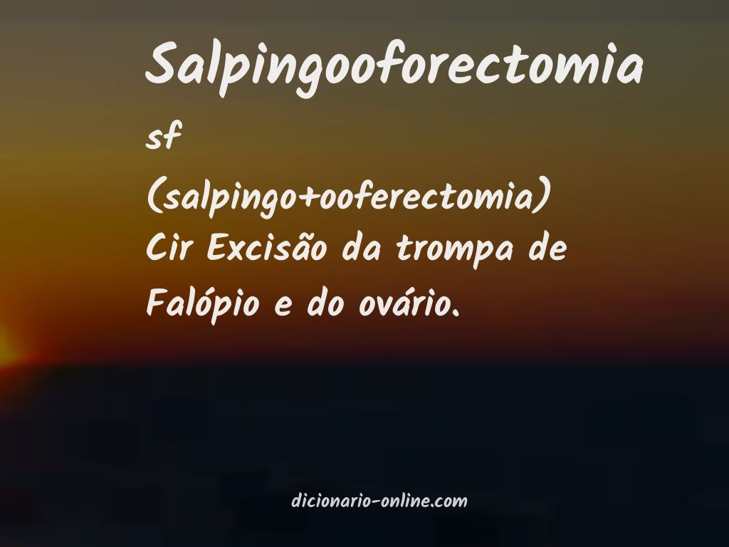 Significado de salpingooforectomia