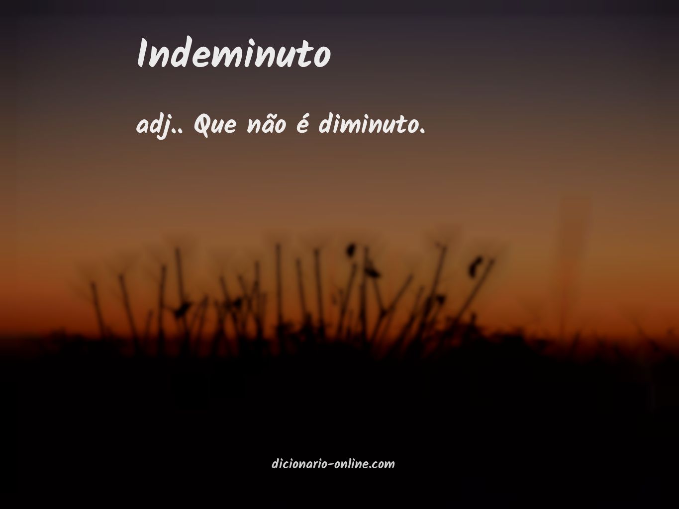 Significado de indeminuto