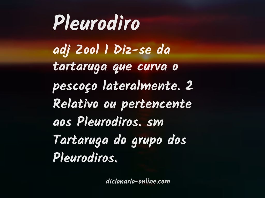 Significado de pleurodiro