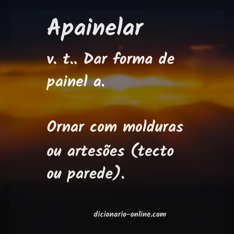 Significado de apainelar