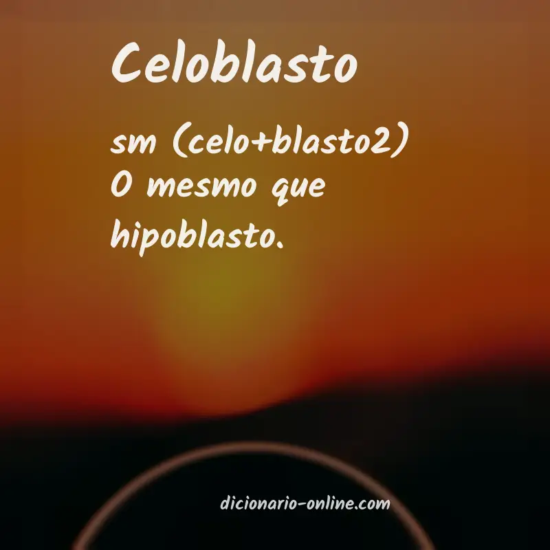 Significado de celoblasto