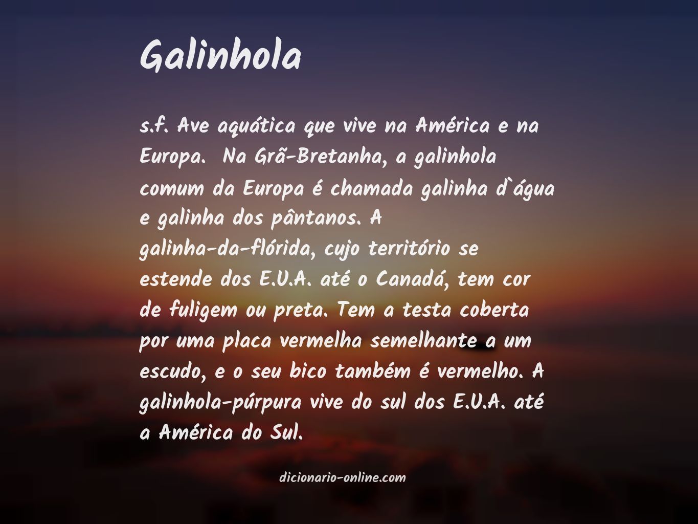 Significado de galinhola