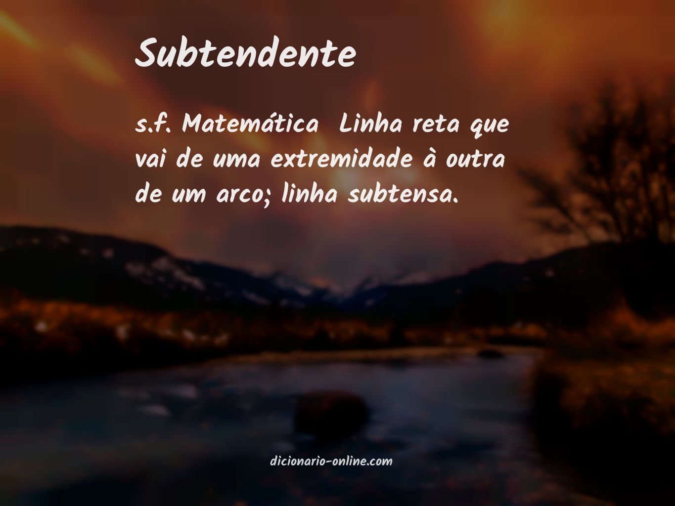 Significado de subtendente