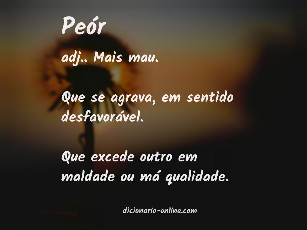 Significado de peór