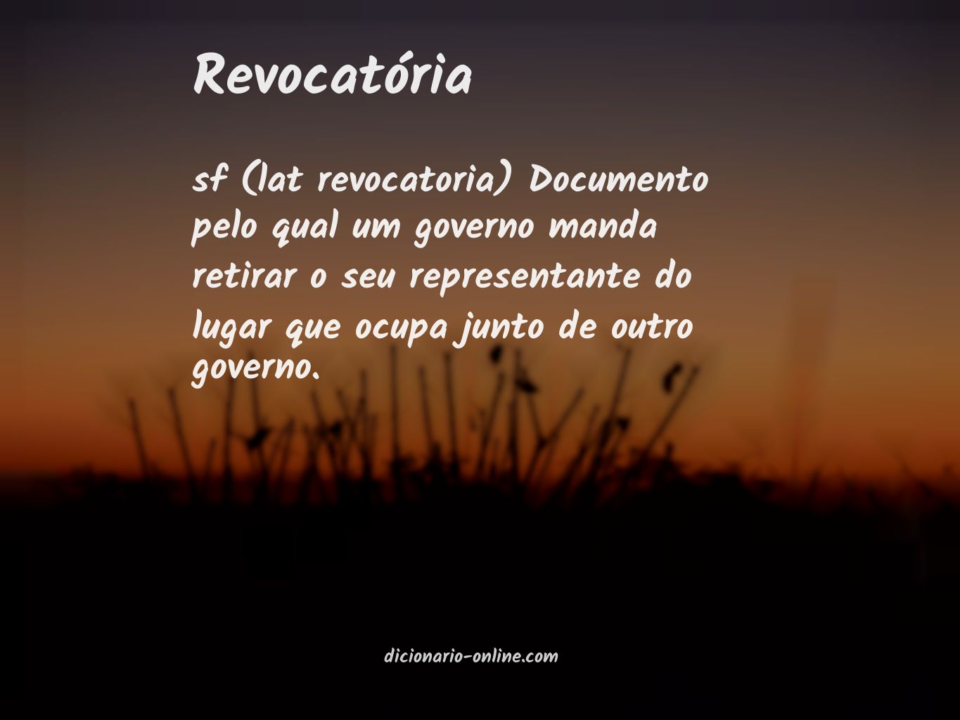 Significado de revocatória