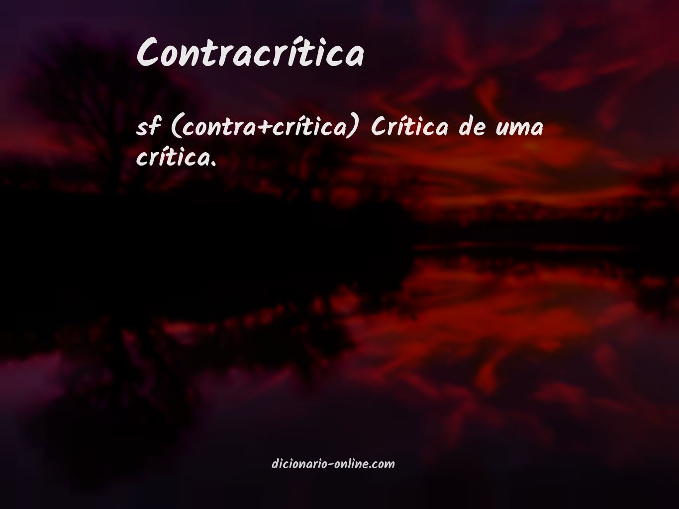 Significado de contracrítica