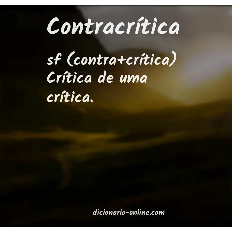 Significado de contracrítica