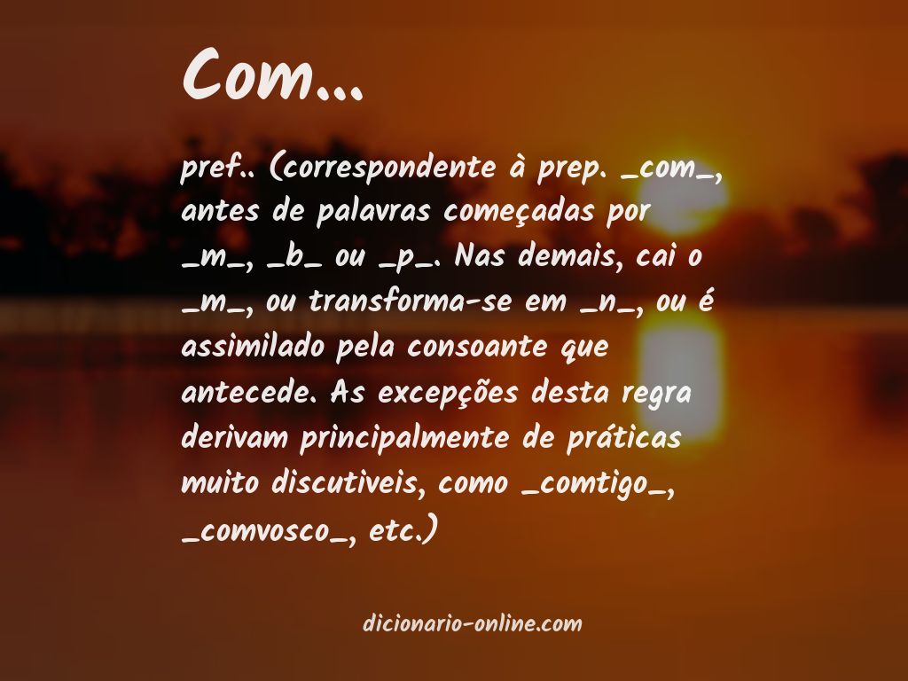 Significado de com...