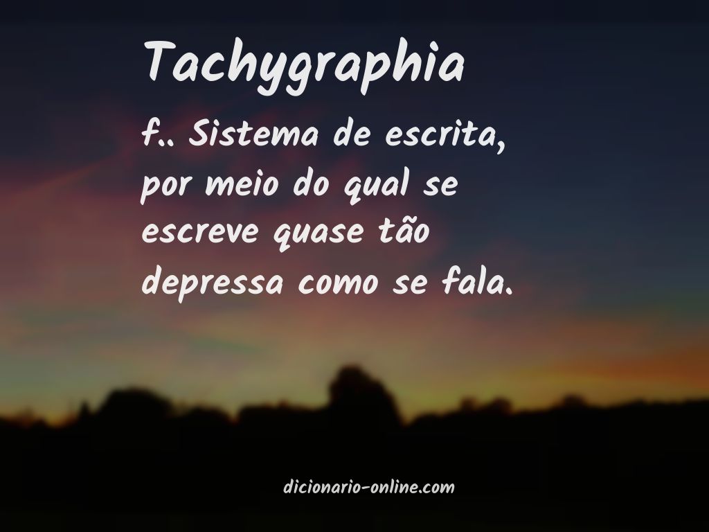 Significado de tachygraphia