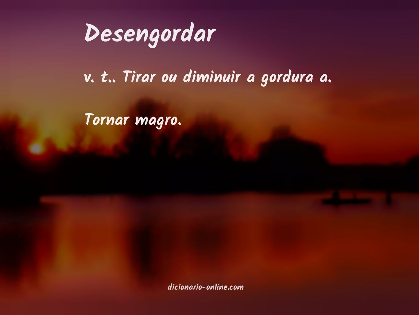 Significado de desengordar