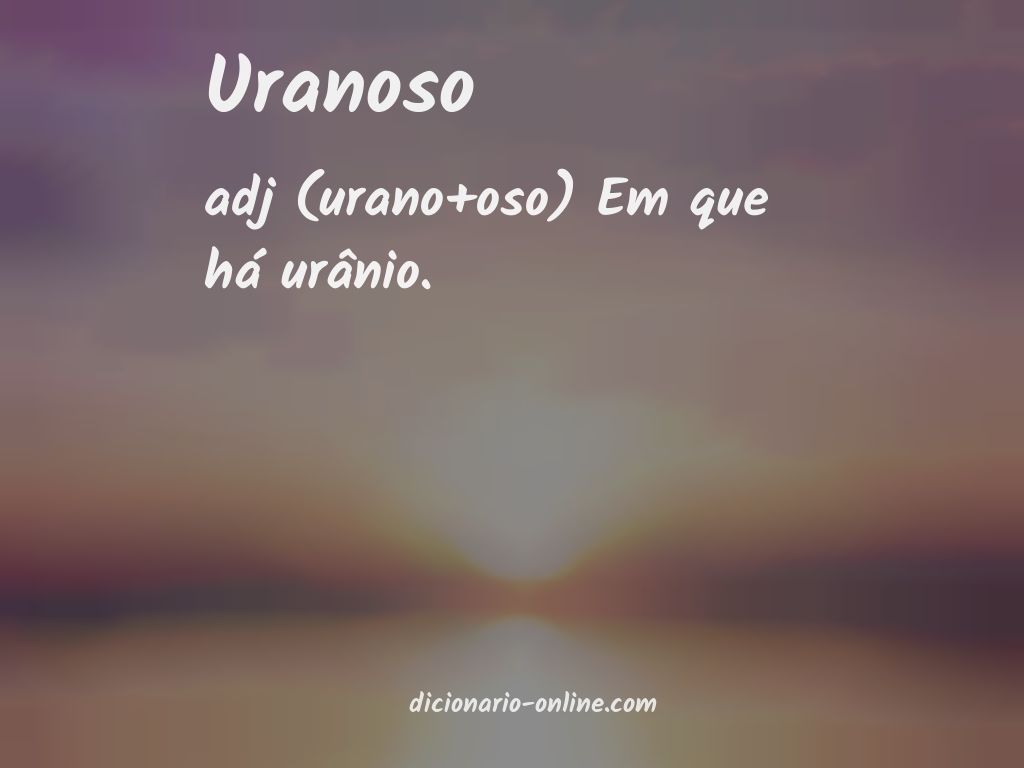 Significado de uranoso