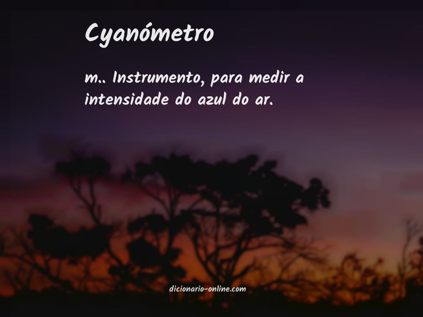 Significado de cyanómetro