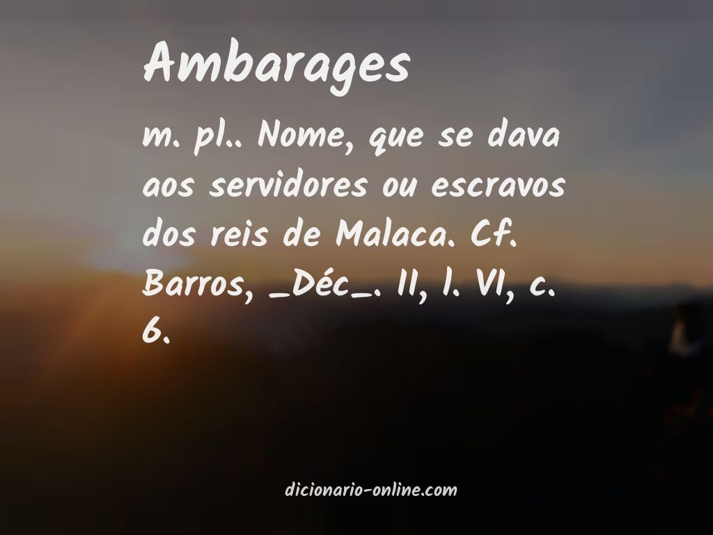 Significado de ambarages