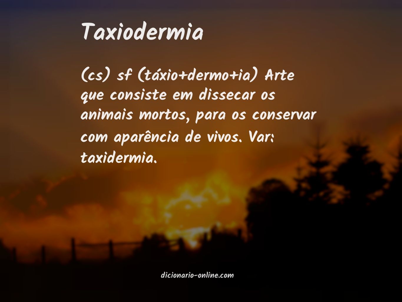 Significado de taxiodermia