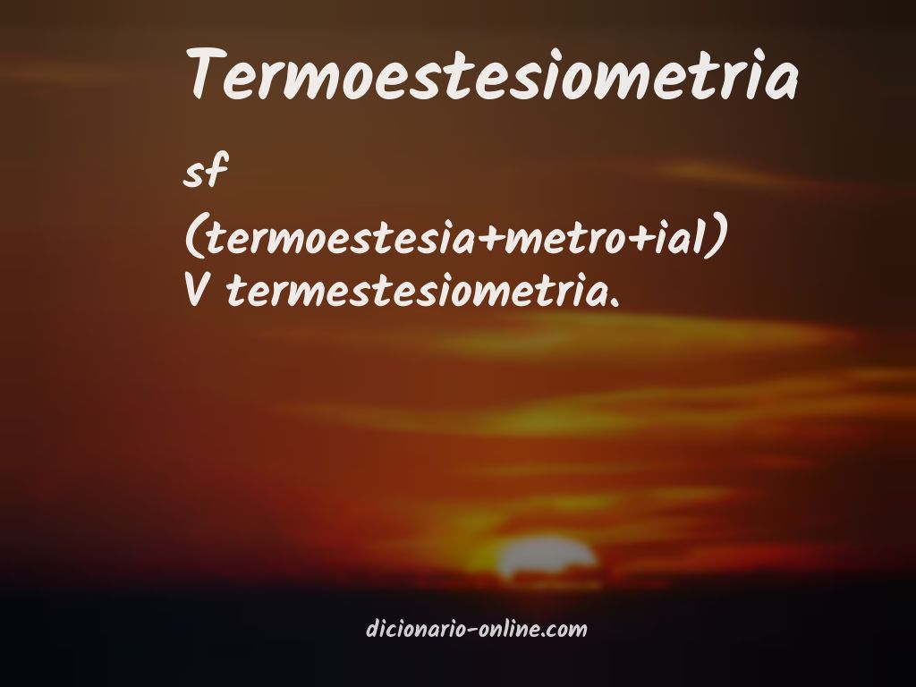 Significado de termoestesiometria