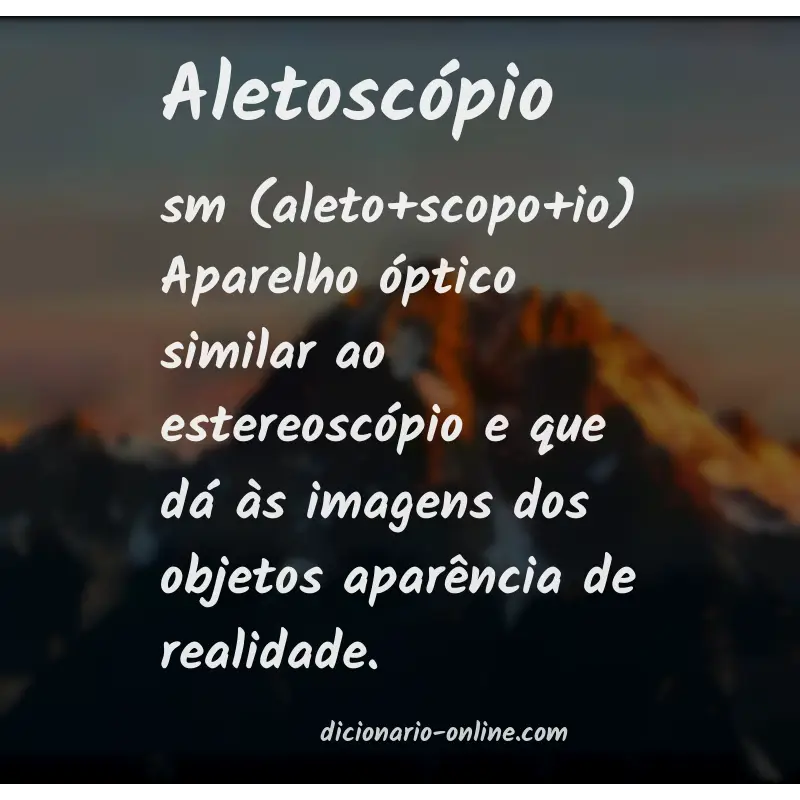 Significado de aletoscópio