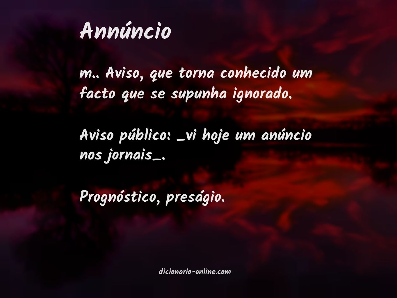 Significado de annúncio