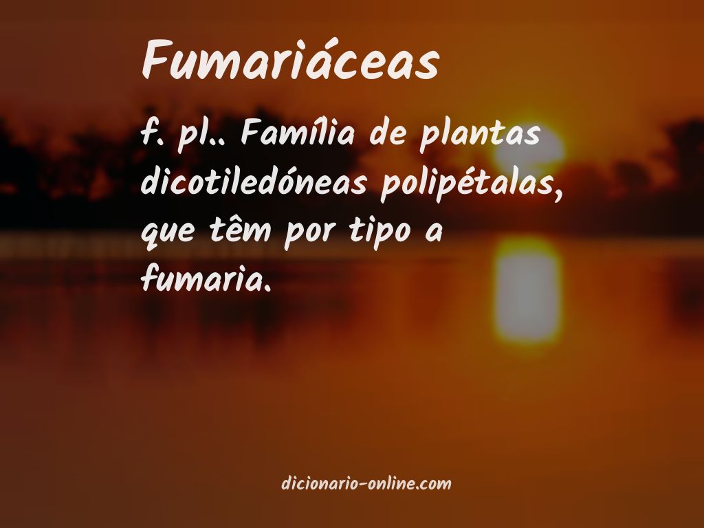 Significado de fumariáceas