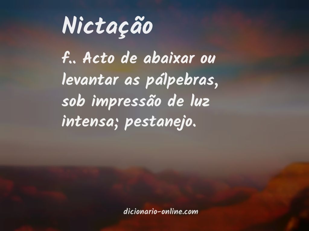 Significado de nictação