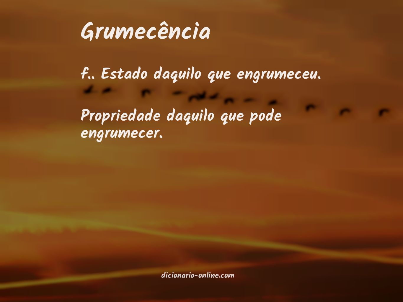 Significado de grumecência