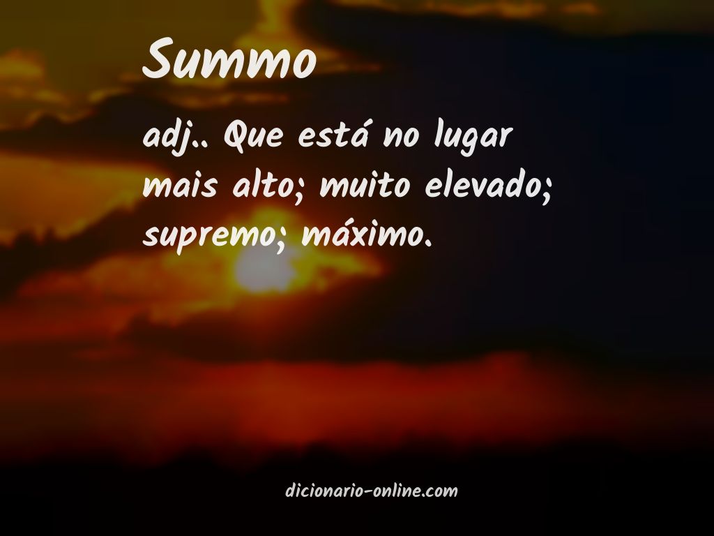 Significado de summo