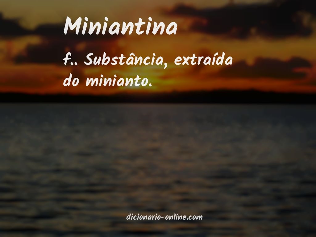 Significado de miniantina