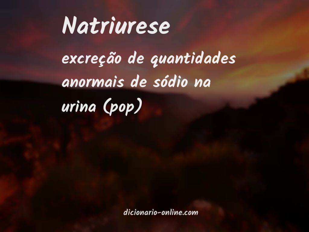 Significado de natriurese