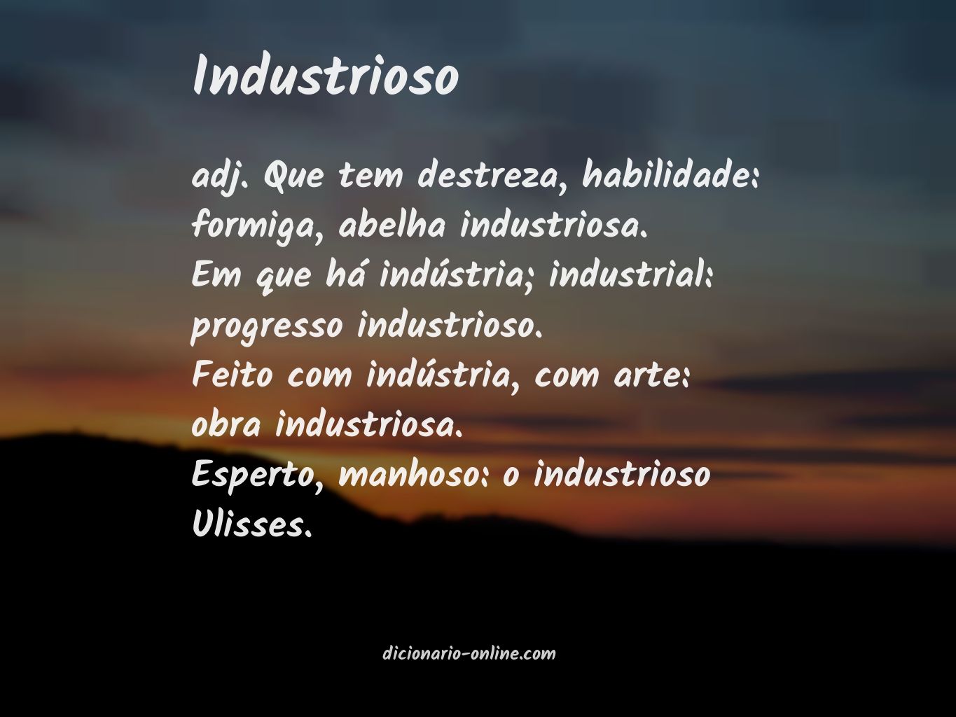 Significado de industrioso