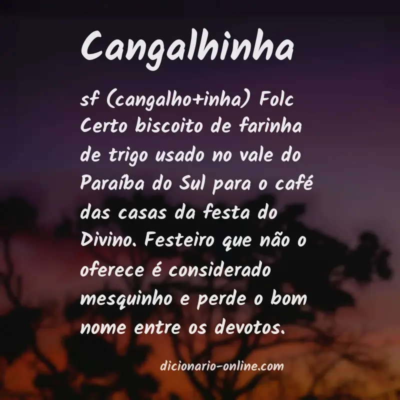 Significado de cangalhinha