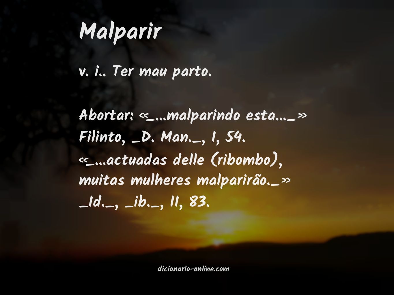 Significado de malparir