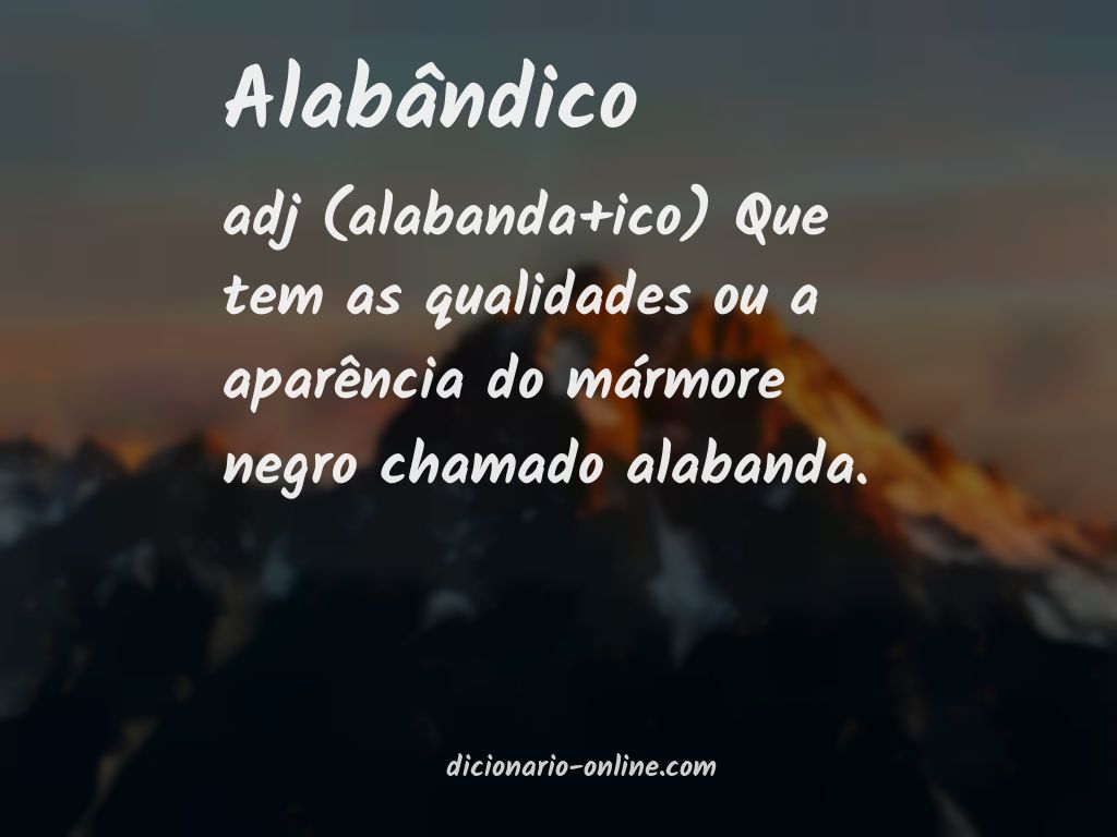 Significado de alabândico