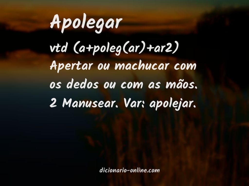 Significado de apolegar