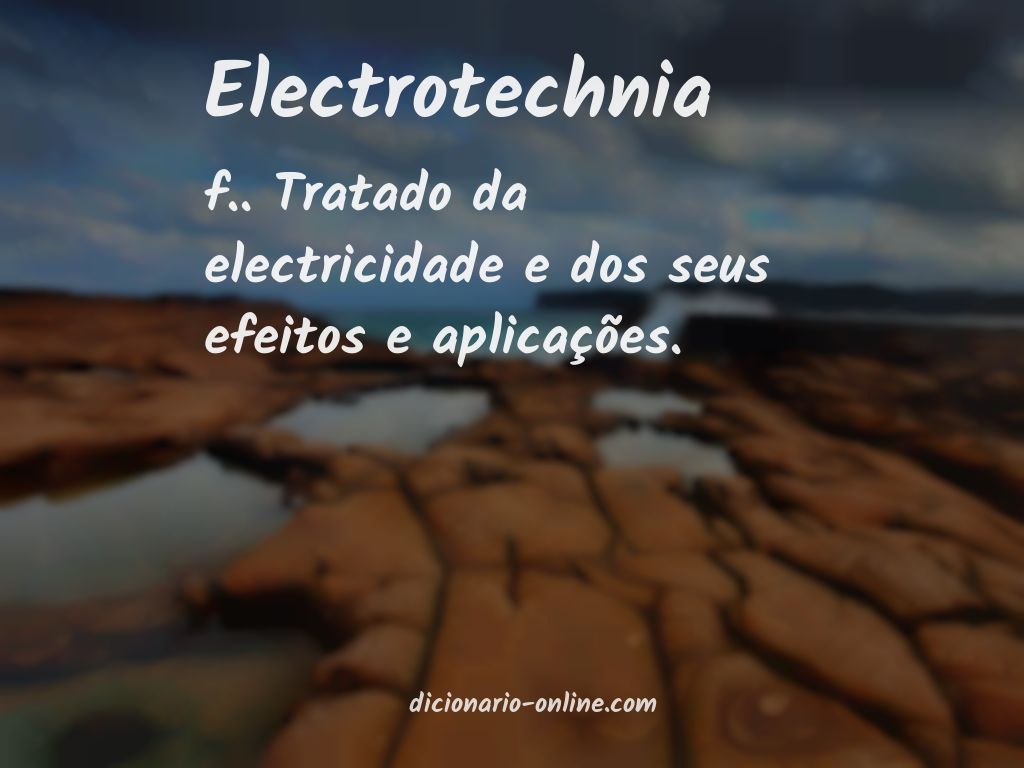 Significado de electrotechnia