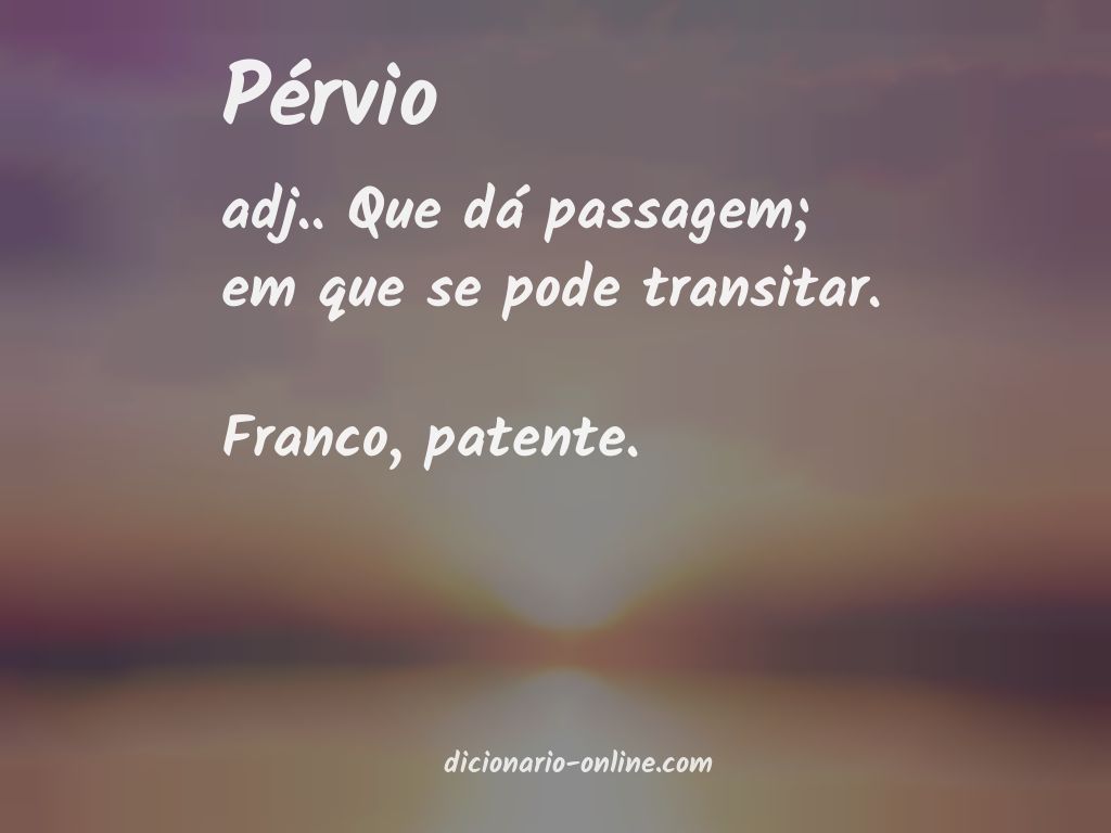 Significado de pérvio