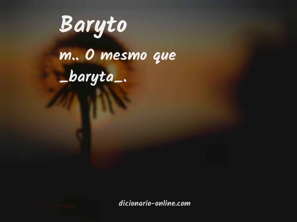 Significado de baryto