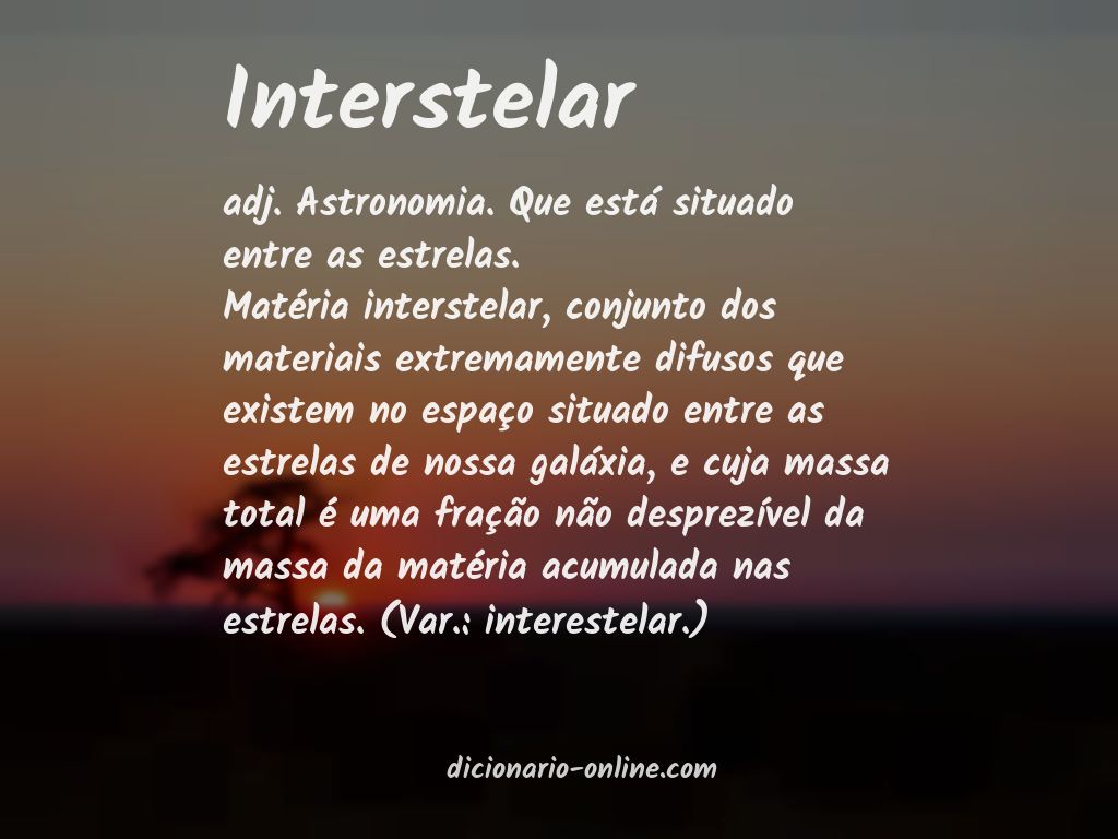 Significado de interstelar