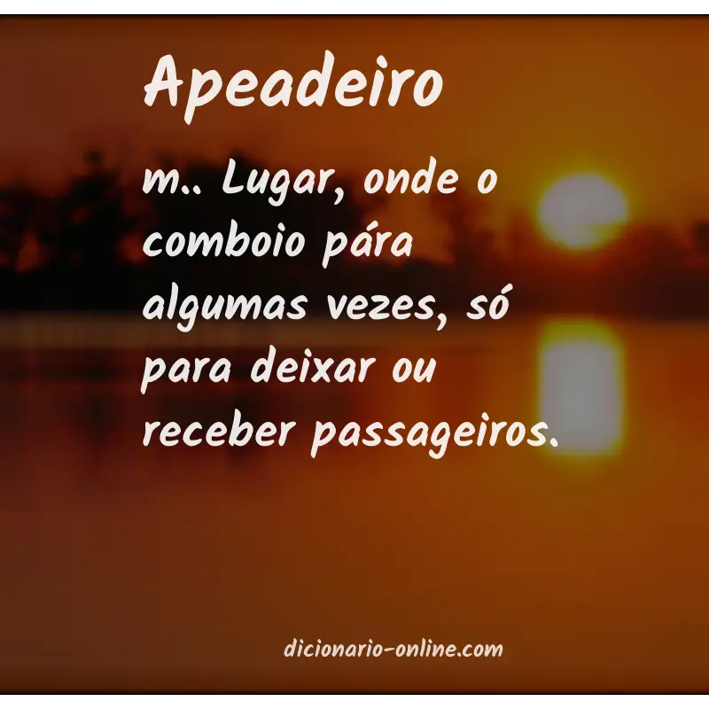 Significado de apeadeiro