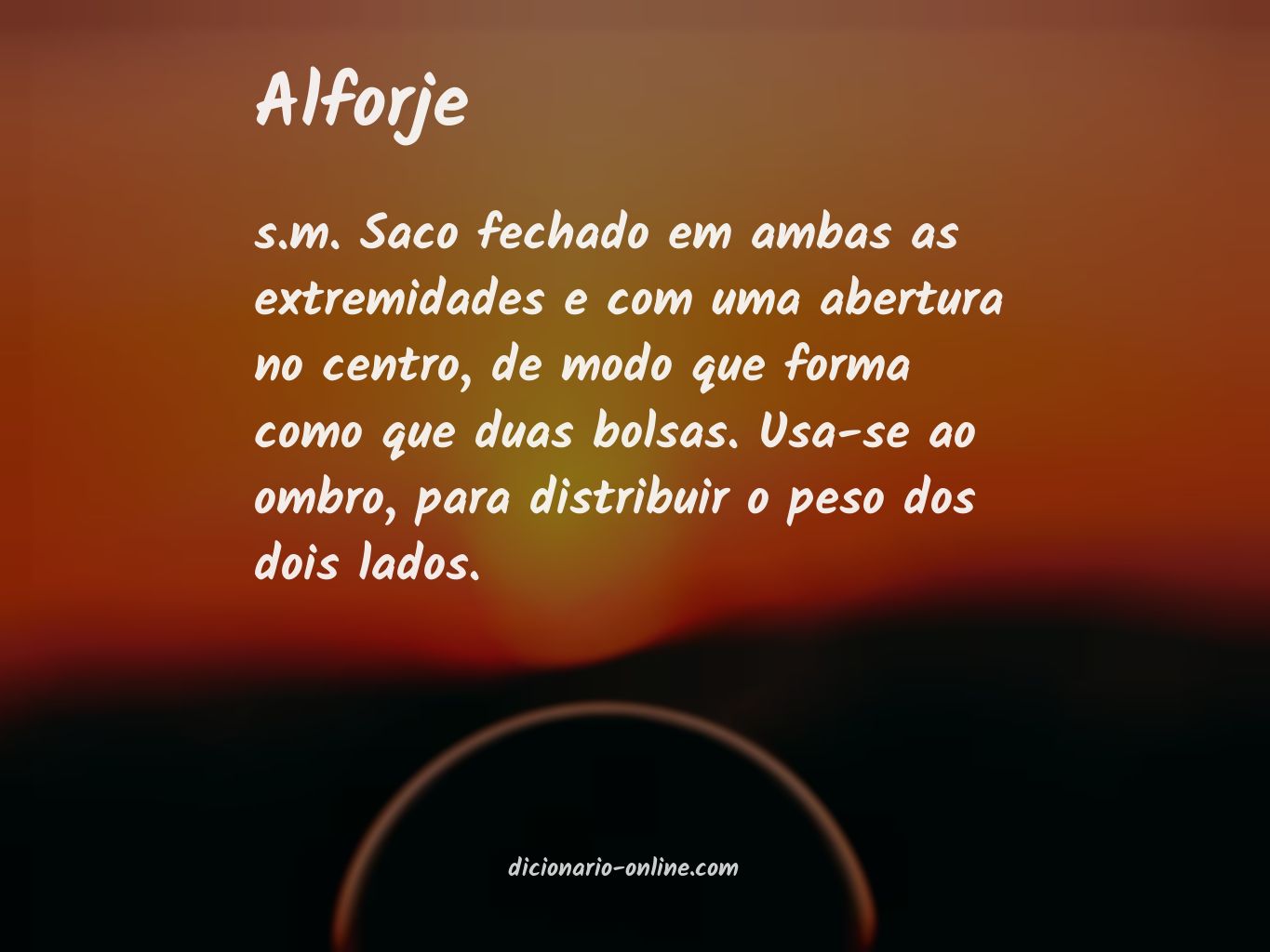 Significado de alforje