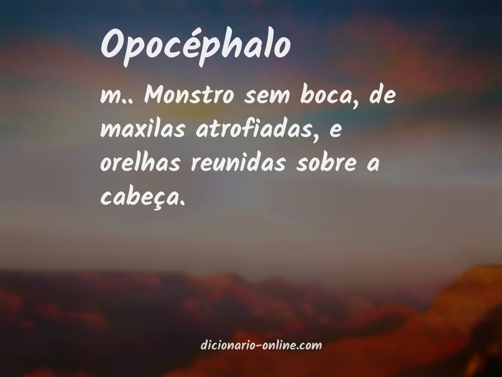 Significado de opocéphalo