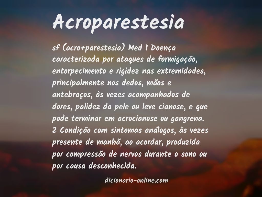 Significado de acroparestesia