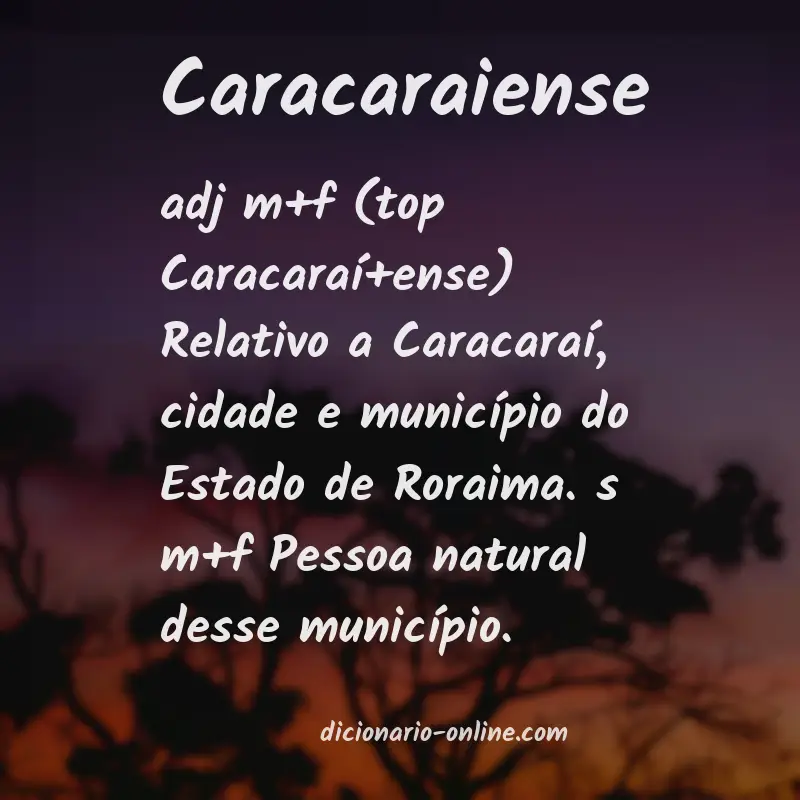 Significado de caracaraiense