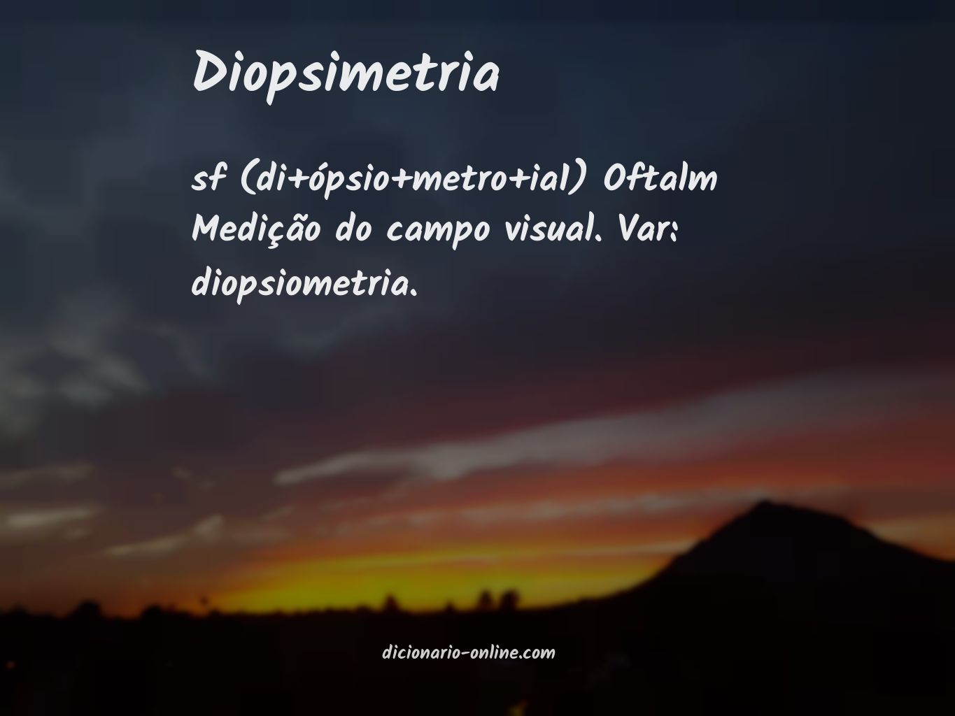 Significado de diopsimetria