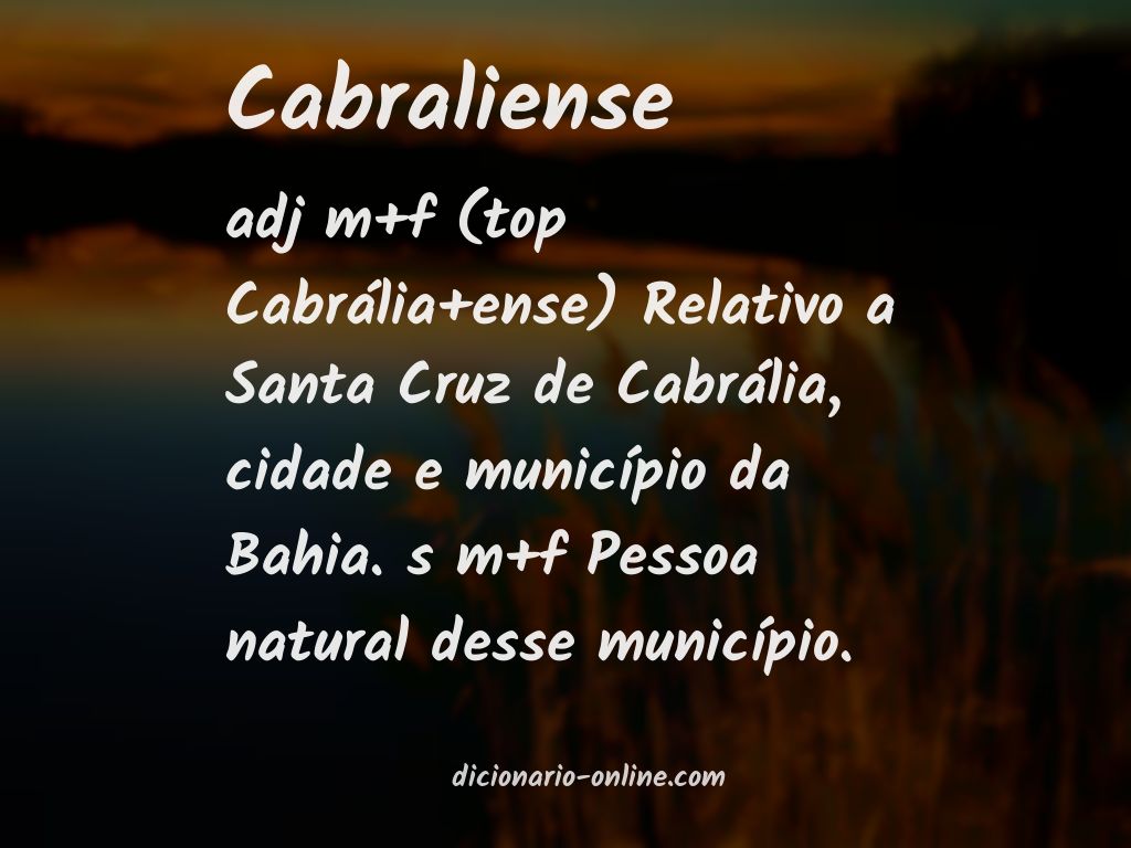 Significado de cabraliense