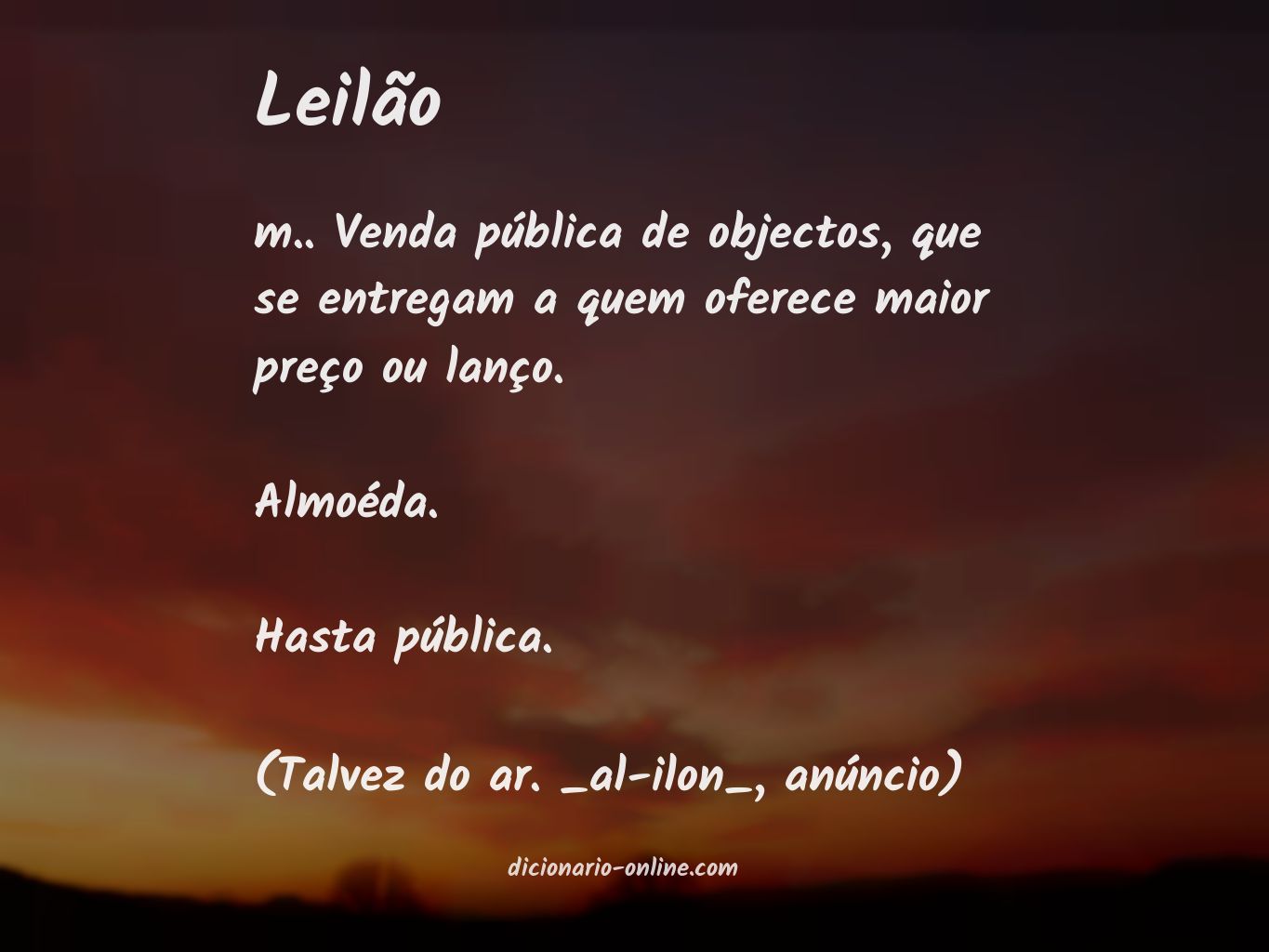 Significado de leilão