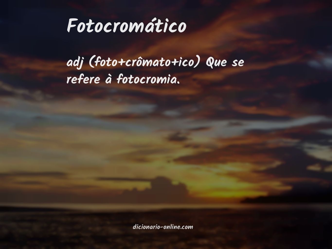 Significado de fotocromático