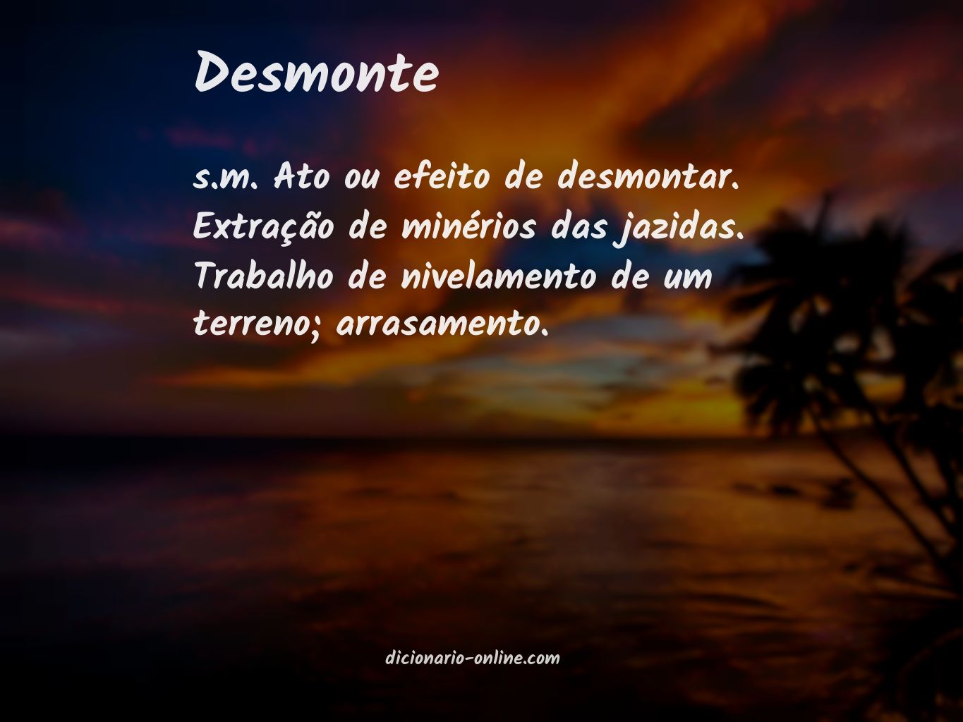 Significado de desmonte