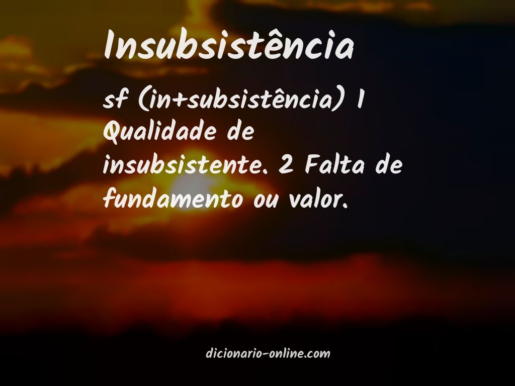 Significado de insubsistência